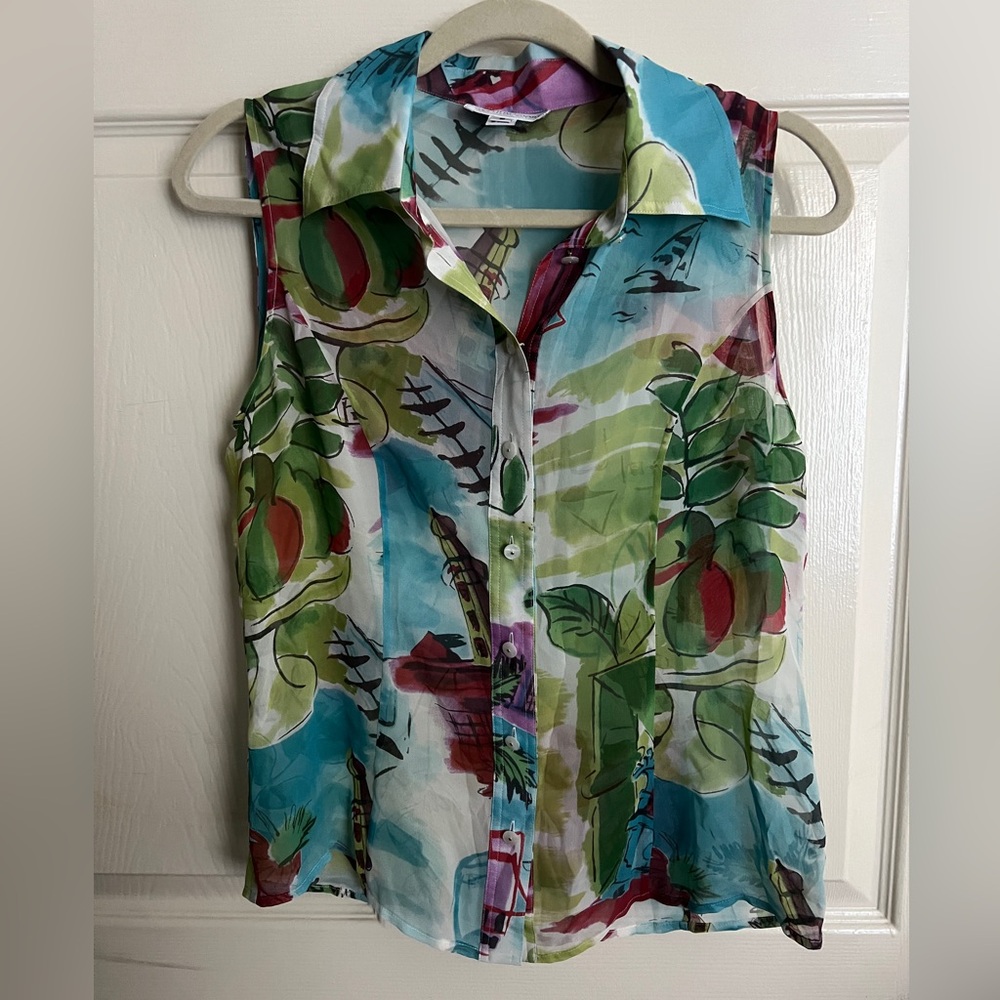 St. John Silk Sleeveless Blouse